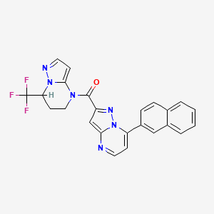 molecular formula C24H17F3N6O B4772859 7-(2-naphthyl)-2-{[7-(trifluoromethyl)-6,7-dihydropyrazolo[1,5-a]pyrimidin-4(5H)-yl]carbonyl}pyrazolo[1,5-a]pyrimidine 