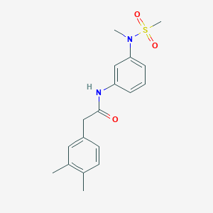molecular formula C18H22N2O3S B4772864 2-(3,4-dimethylphenyl)-N-{3-[methyl(methylsulfonyl)amino]phenyl}acetamide 