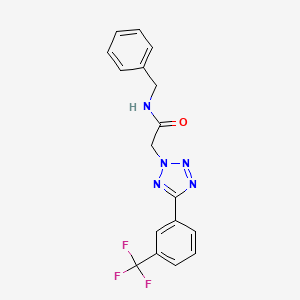 molecular formula C17H14F3N5O B4772868 N-benzyl-2-{5-[3-(trifluoromethyl)phenyl]-2H-tetrazol-2-yl}acetamide 