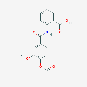 molecular formula C17H15NO6 B477288 2-[(4-Acetyloxy-3-methoxybenzoyl)amino]benzoic acid CAS No. 405901-17-9
