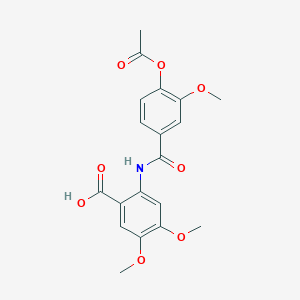 molecular formula C19H19NO8 B477289 2-[(4-Acetyloxy-3-methoxybenzoyl)amino]-4,5-dimethoxybenzoic acid CAS No. 401463-34-1