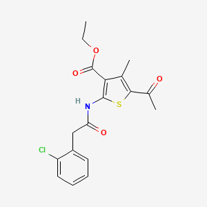 molecular formula C18H18ClNO4S B4772898 ethyl 5-acetyl-2-{[(2-chlorophenyl)acetyl]amino}-4-methyl-3-thiophenecarboxylate 