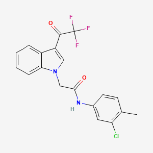 molecular formula C19H14ClF3N2O2 B4772901 N-(3-chloro-4-methylphenyl)-2-[3-(trifluoroacetyl)-1H-indol-1-yl]acetamide 