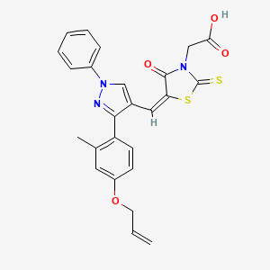 molecular formula C25H21N3O4S2 B4772907 [5-({3-[4-(allyloxy)-2-methylphenyl]-1-phenyl-1H-pyrazol-4-yl}methylene)-4-oxo-2-thioxo-1,3-thiazolidin-3-yl]acetic acid 