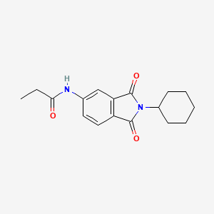 molecular formula C17H20N2O3 B4772926 N-(2-cyclohexyl-1,3-dioxo-2,3-dihydro-1H-isoindol-5-yl)propanamide 