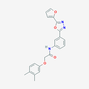 molecular formula C22H19N3O4 B477293 2-(3,4-dimethylphenoxy)-N-{3-[5-(2-furyl)-1,3,4-oxadiazol-2-yl]phenyl}acetamide CAS No. 444149-00-2