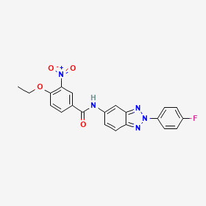molecular formula C21H16FN5O4 B4772934 4-ethoxy-N-[2-(4-fluorophenyl)-2H-1,2,3-benzotriazol-5-yl]-3-nitrobenzamide 