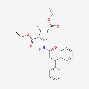 molecular formula C26H27NO5S B4772980 diethyl 5-[(3,3-diphenylpropanoyl)amino]-3-methyl-2,4-thiophenedicarboxylate 