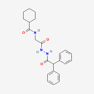 molecular formula C23H27N3O3 B4772986 N-{2-[2-(diphenylacetyl)hydrazino]-2-oxoethyl}cyclohexanecarboxamide 