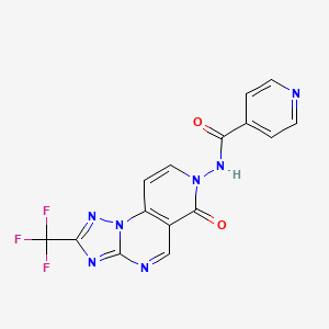 molecular formula C15H8F3N7O2 B4773000 N-[6-oxo-2-(trifluoromethyl)pyrido[3,4-e][1,2,4]triazolo[1,5-a]pyrimidin-7(6H)-yl]isonicotinamide 