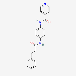 molecular formula C21H19N3O2 B4773002 N-{4-[(3-phenylpropanoyl)amino]phenyl}isonicotinamide 