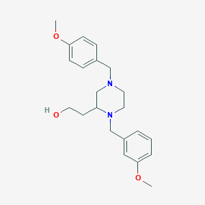 molecular formula C22H30N2O3 B4773006 2-[1-(3-methoxybenzyl)-4-(4-methoxybenzyl)-2-piperazinyl]ethanol 