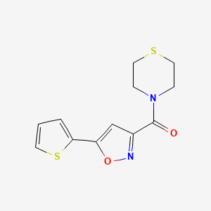molecular formula C12H12N2O2S2 B4773024 4-{[5-(2-thienyl)-3-isoxazolyl]carbonyl}thiomorpholine 