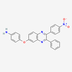 (4-{[2-(4-nitrophenyl)-3-phenyl-6-quinoxalinyl]oxy}phenyl)amine