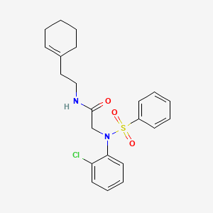 molecular formula C22H25ClN2O3S B4773043 N~2~-(2-chlorophenyl)-N~1~-[2-(1-cyclohexen-1-yl)ethyl]-N~2~-(phenylsulfonyl)glycinamide 