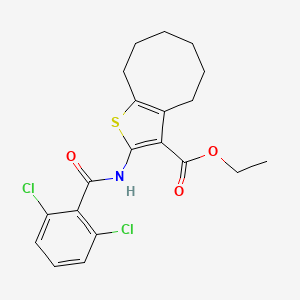 molecular formula C20H21Cl2NO3S B4773056 ethyl 2-[(2,6-dichlorobenzoyl)amino]-4,5,6,7,8,9-hexahydrocycloocta[b]thiophene-3-carboxylate 