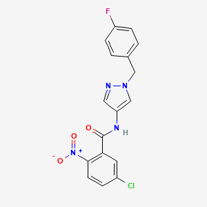 molecular formula C17H12ClFN4O3 B4773087 5-chloro-N-[1-(4-fluorobenzyl)-1H-pyrazol-4-yl]-2-nitrobenzamide 