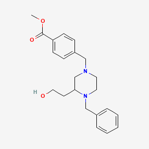 molecular formula C22H28N2O3 B4773103 methyl 4-{[4-benzyl-3-(2-hydroxyethyl)-1-piperazinyl]methyl}benzoate 