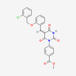 molecular formula C26H19ClN2O6 B4773114 methyl 4-[5-{2-[(2-chlorobenzyl)oxy]benzylidene}-2,4,6-trioxotetrahydro-1(2H)-pyrimidinyl]benzoate 