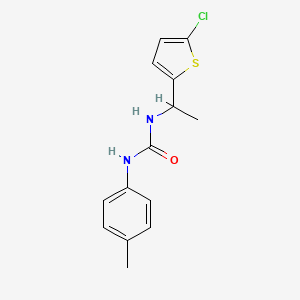 molecular formula C14H15ClN2OS B4773158 N-[1-(5-chloro-2-thienyl)ethyl]-N'-(4-methylphenyl)urea 