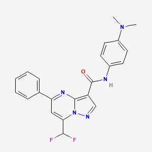molecular formula C22H19F2N5O B4773161 7-(difluoromethyl)-N-[4-(dimethylamino)phenyl]-5-phenylpyrazolo[1,5-a]pyrimidine-3-carboxamide 