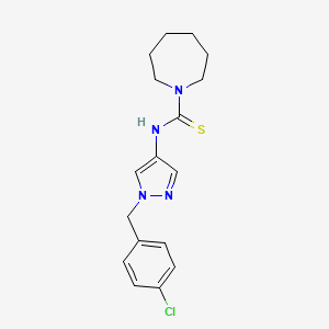 molecular formula C17H21ClN4S B4773188 N-[1-(4-chlorobenzyl)-1H-pyrazol-4-yl]-1-azepanecarbothioamide 