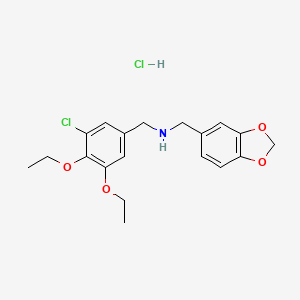 molecular formula C19H23Cl2NO4 B4773216 (1,3-benzodioxol-5-ylmethyl)(3-chloro-4,5-diethoxybenzyl)amine hydrochloride 