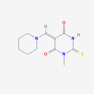 molecular formula C11H15N3O2S B4773217 1-methyl-5-(1-piperidinylmethylene)-2-thioxodihydro-4,6(1H,5H)-pyrimidinedione 