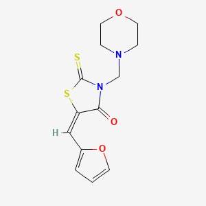 molecular formula C13H14N2O3S2 B4773228 5-(2-furylmethylene)-3-(4-morpholinylmethyl)-2-thioxo-1,3-thiazolidin-4-one 