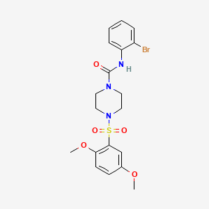 molecular formula C19H22BrN3O5S B4773245 N-(2-bromophenyl)-4-[(2,5-dimethoxyphenyl)sulfonyl]-1-piperazinecarboxamide 