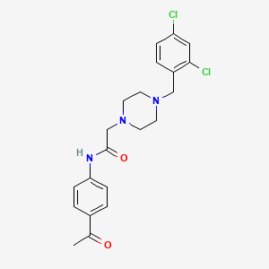 molecular formula C21H23Cl2N3O2 B4773259 N-(4-acetylphenyl)-2-[4-(2,4-dichlorobenzyl)-1-piperazinyl]acetamide 