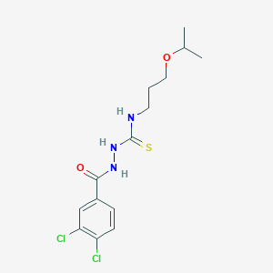 molecular formula C14H19Cl2N3O2S B4773261 2-(3,4-dichlorobenzoyl)-N-(3-isopropoxypropyl)hydrazinecarbothioamide 