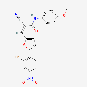 molecular formula C21H14BrN3O5 B4773287 3-[5-(2-bromo-4-nitrophenyl)-2-furyl]-2-cyano-N-(4-methoxyphenyl)acrylamide 