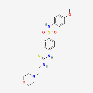 molecular formula C20H26N4O4S2 B4773297 N-(4-methoxyphenyl)-4-[({[2-(4-morpholinyl)ethyl]amino}carbonothioyl)amino]benzenesulfonamide 