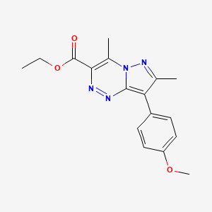 molecular formula C17H18N4O3 B4773306 ethyl 8-(4-methoxyphenyl)-4,7-dimethylpyrazolo[5,1-c][1,2,4]triazine-3-carboxylate 