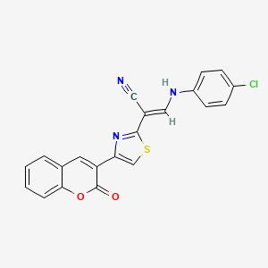 3-[(4-chlorophenyl)amino]-2-[4-(2-oxo-2H-chromen-3-yl)-1,3-thiazol-2-yl]acrylonitrile