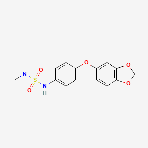 molecular formula C15H16N2O5S B4773356 N'-[4-(1,3-benzodioxol-5-yloxy)phenyl]-N,N-dimethylsulfamide 
