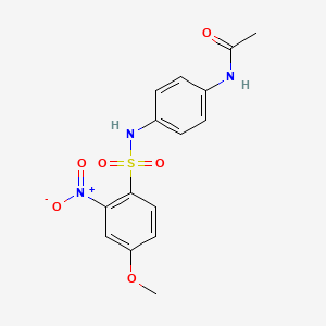 molecular formula C15H15N3O6S B4773362 N-(4-{[(4-methoxy-2-nitrophenyl)sulfonyl]amino}phenyl)acetamide 