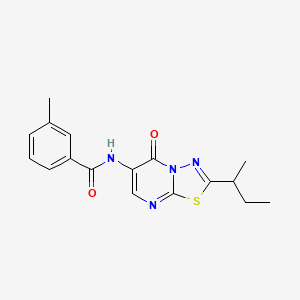 molecular formula C17H18N4O2S B4773394 N-(2-sec-butyl-5-oxo-5H-[1,3,4]thiadiazolo[3,2-a]pyrimidin-6-yl)-3-methylbenzamide 