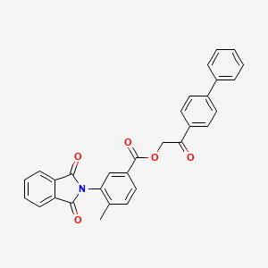 molecular formula C30H21NO5 B4773397 2-(4-biphenylyl)-2-oxoethyl 3-(1,3-dioxo-1,3-dihydro-2H-isoindol-2-yl)-4-methylbenzoate 