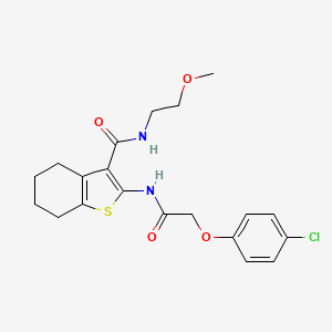 molecular formula C20H23ClN2O4S B4773400 2-{[(4-chlorophenoxy)acetyl]amino}-N-(2-methoxyethyl)-4,5,6,7-tetrahydro-1-benzothiophene-3-carboxamide 