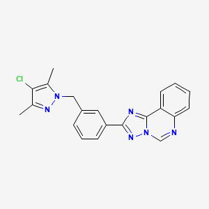 molecular formula C21H17ClN6 B4773407 2-{3-[(4-chloro-3,5-dimethyl-1H-pyrazol-1-yl)methyl]phenyl}[1,2,4]triazolo[1,5-c]quinazoline 