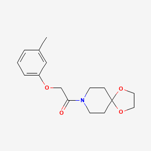 molecular formula C16H21NO4 B4773410 8-[(3-methylphenoxy)acetyl]-1,4-dioxa-8-azaspiro[4.5]decane 