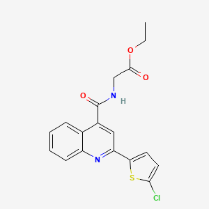 molecular formula C18H15ClN2O3S B4773421 ethyl N-{[2-(5-chloro-2-thienyl)-4-quinolinyl]carbonyl}glycinate 