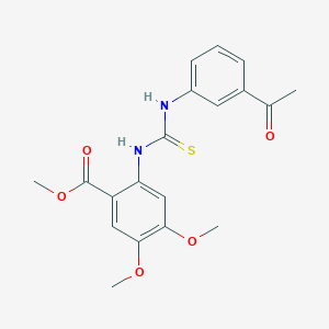 molecular formula C19H20N2O5S B4773491 methyl 2-({[(3-acetylphenyl)amino]carbonothioyl}amino)-4,5-dimethoxybenzoate 