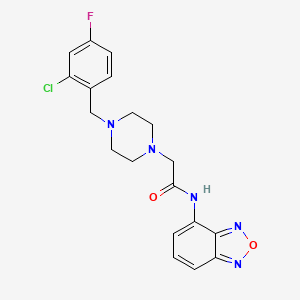 molecular formula C19H19ClFN5O2 B4773492 N-2,1,3-benzoxadiazol-4-yl-2-[4-(2-chloro-4-fluorobenzyl)-1-piperazinyl]acetamide 