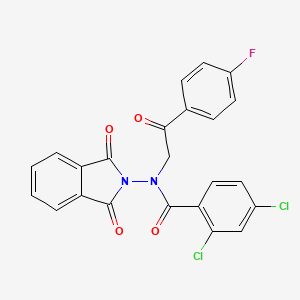 molecular formula C23H13Cl2FN2O4 B4773500 2,4-dichloro-N-(1,3-dioxo-1,3-dihydro-2H-isoindol-2-yl)-N-[2-(4-fluorophenyl)-2-oxoethyl]benzamide 