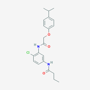 molecular formula C21H25ClN2O3 B4773512 N-(4-chloro-3-{[(4-isopropylphenoxy)acetyl]amino}phenyl)butanamide 