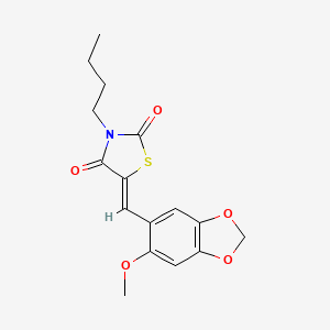 3-butyl-5-[(6-methoxy-1,3-benzodioxol-5-yl)methylene]-1,3-thiazolidine-2,4-dione
