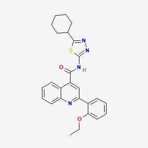 molecular formula C26H26N4O2S B4773546 N-(5-cyclohexyl-1,3,4-thiadiazol-2-yl)-2-(2-ethoxyphenyl)-4-quinolinecarboxamide 